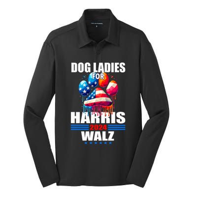 Dog Ladies For Harris Walz 2024 Silk Touch Performance Long Sleeve Polo