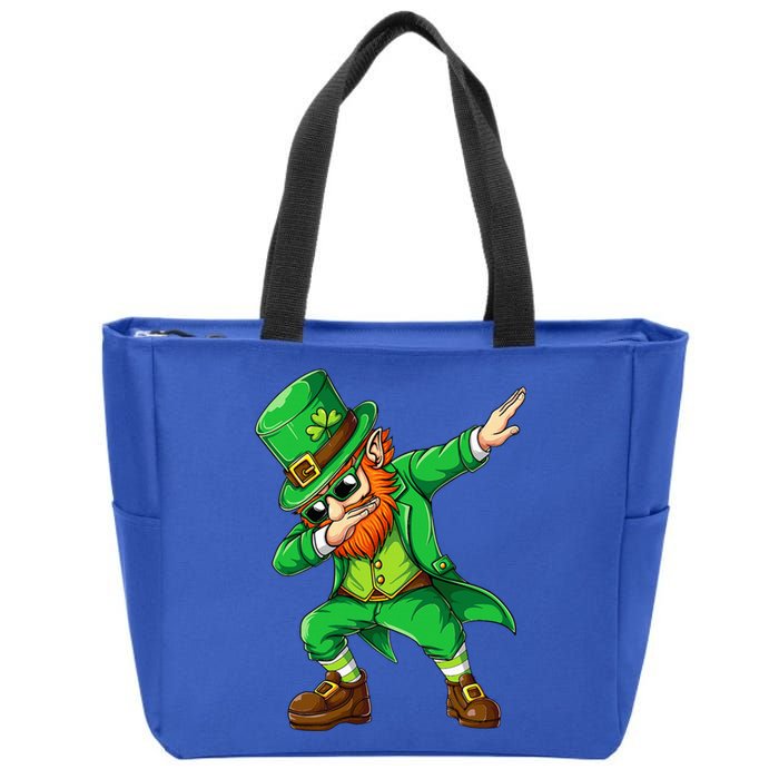 Dabbing Leprechaun Funny Gifts St Patricks Day Zip Tote Bag