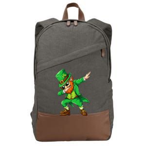 Dabbing Leprechaun Funny Gifts St Patricks Day Cotton Canvas Backpack