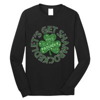 Distressed Let's Get Shamrocked Irish St Patrick Long Sleeve Shirt