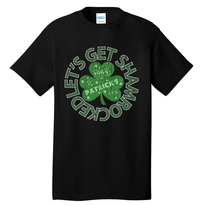 Distressed Let's Get Shamrocked Irish St Patrick Tall T-Shirt