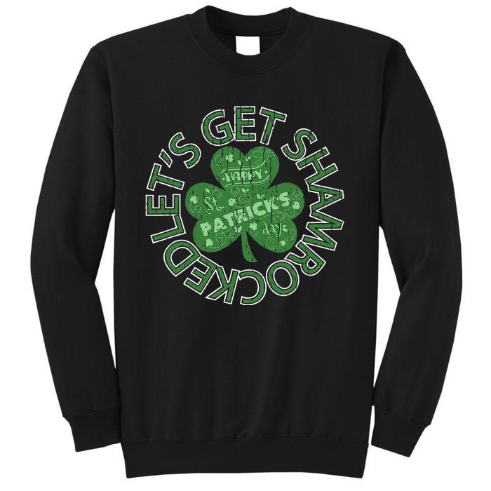 Distressed Let's Get Shamrocked Irish St Patrick Tall Sweatshirt