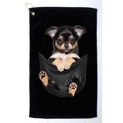 Dog Lovers Gifts Chihuahua In Pocket Funny Dog Face Golf Towel