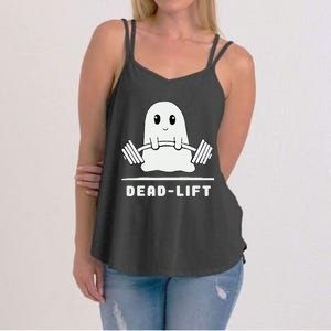 Dead Lift Ghost Halloween Funny Ghost Gym Women's Strappy Tank