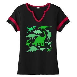 Dinosaur Lover Gift Ladies Halftime Notch Neck Tee