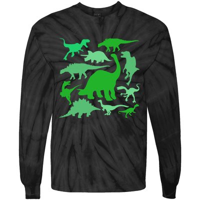 Dinosaur Lover Gift Tie-Dye Long Sleeve Shirt
