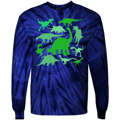 Dinosaur Lover Gift Tie-Dye Long Sleeve Shirt