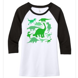 Dinosaur Lover Gift Women's Tri-Blend 3/4-Sleeve Raglan Shirt