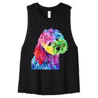 Dog Lover Gifts Wo Colorful Cool Poodle Women's Racerback Cropped Tank