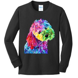 Dog Lover Gifts Wo Colorful Cool Poodle Kids Long Sleeve Shirt