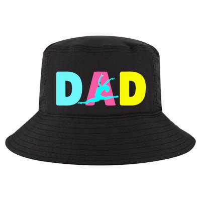 Dad Little Gymnast Girl Birthday Gymnastics Themed Party Cool Comfort Performance Bucket Hat