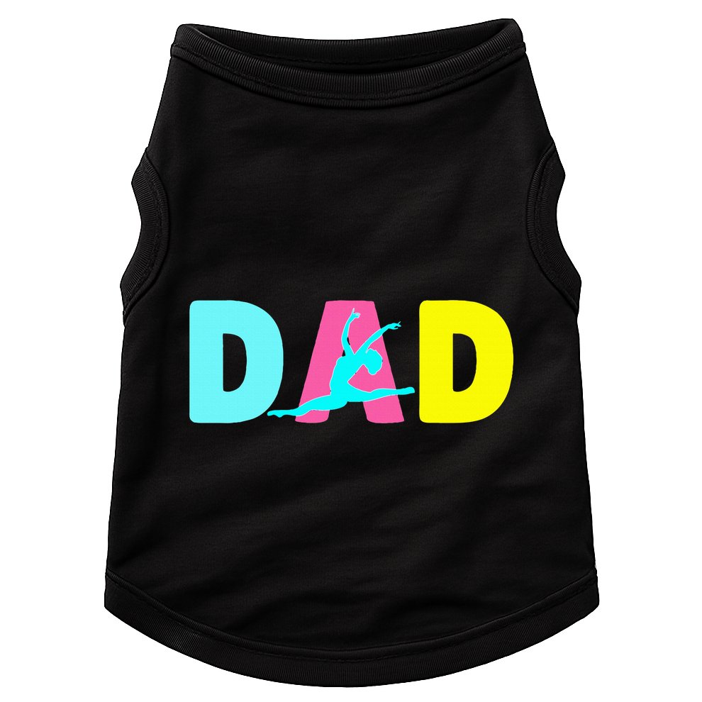 Dad Little Gymnast Girl Birthday Gymnastics Themed Party Doggie Tank