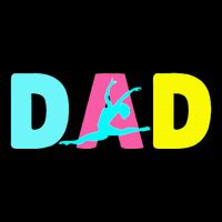 Dad Little Gymnast Girl Birthday Gymnastics Themed Party Button