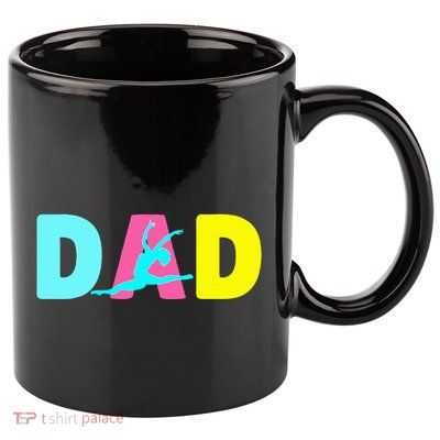 Dad Little Gymnast Girl Birthday Gymnastics Themed Party 11oz C Handle Ceramic Mug