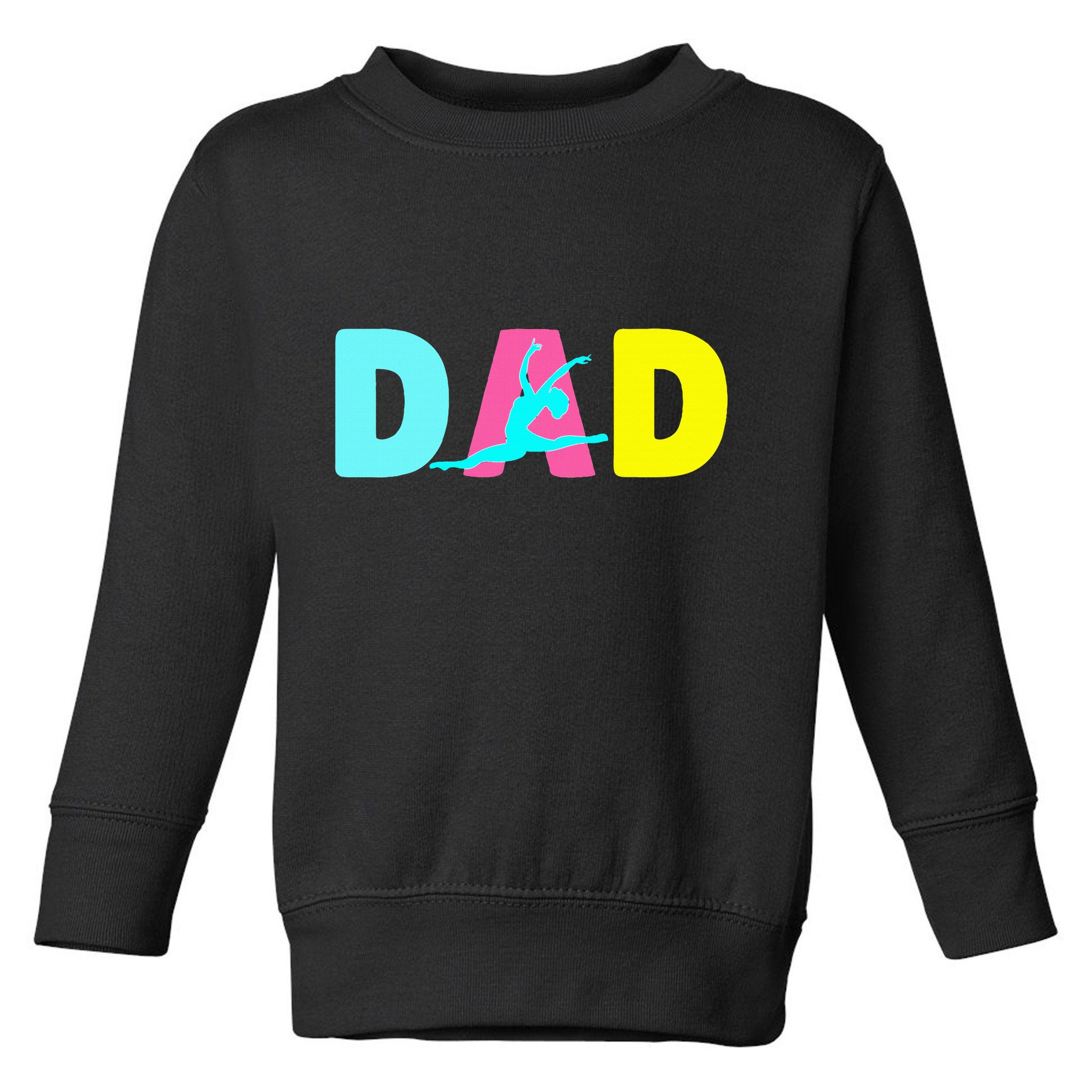 Dad Little Gymnast Girl Birthday Gymnastics Themed Party Toddler Sweatshirt