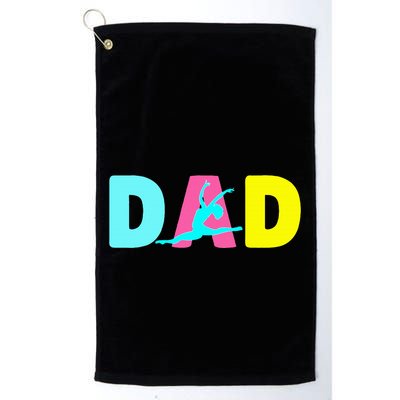 Dad Little Gymnast Girl Birthday Gymnastics Themed Party Golf Towel