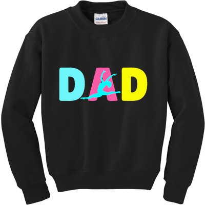 Dad Little Gymnast Girl Birthday Gymnastics Themed Party Kids Sweatshirt