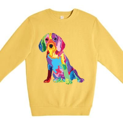 Dog Lover Gifts For Womens Beagle Colorful Beagle Men Premium Crewneck Sweatshirt