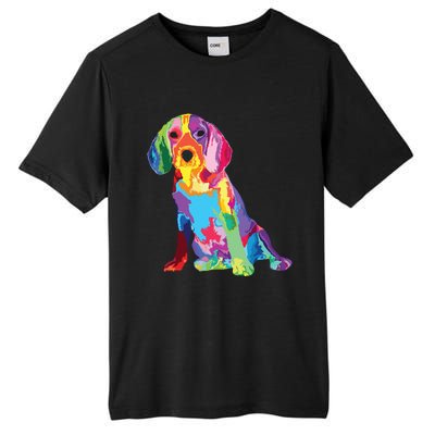 Dog Lover Gifts For Womens Beagle Colorful Beagle Men Tall Fusion ChromaSoft Performance T-Shirt