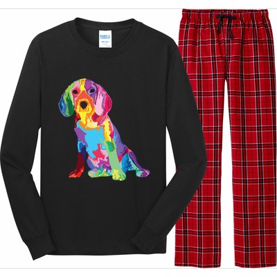 Dog Lover Gifts For Womens Beagle Colorful Beagle Men Long Sleeve Pajama Set