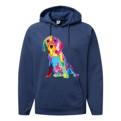 Dog Lover Gifts For Womens Beagle Colorful Beagle Men Performance Fleece Hoodie