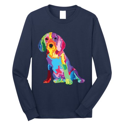 Dog Lover Gifts For Womens Beagle Colorful Beagle Men Long Sleeve Shirt