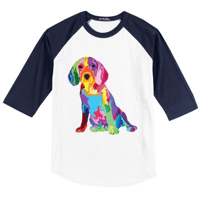 Dog Lover Gifts For Womens Beagle Colorful Beagle Men Baseball Sleeve Shirt