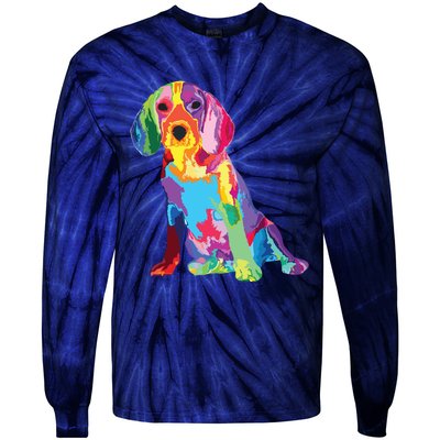 Dog Lover Gifts For Womens Beagle Colorful Beagle Men Tie-Dye Long Sleeve Shirt