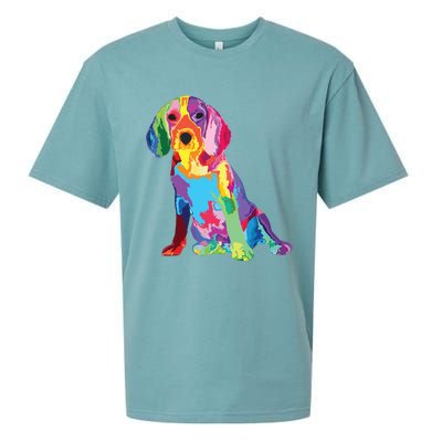 Dog Lover Gifts For Womens Beagle Colorful Beagle Men Sueded Cloud Jersey T-Shirt