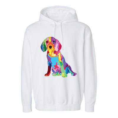 Dog Lover Gifts For Womens Beagle Colorful Beagle Men Garment-Dyed Fleece Hoodie