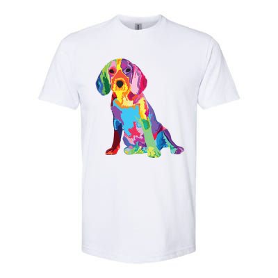 Dog Lover Gifts For Womens Beagle Colorful Beagle Men Softstyle CVC T-Shirt