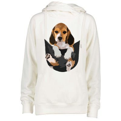 Dog Lovers Gifts Beagle In Pocket Funny Dog Face Womens Funnel Neck Pullover Hood