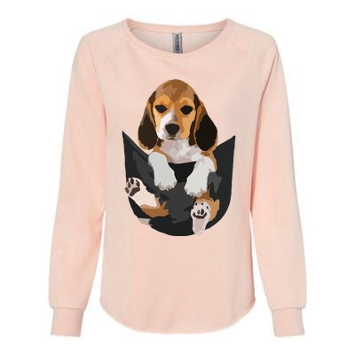 Dog Lovers Gifts Beagle In Pocket Funny Dog Face Womens California Wash Sweatshirt