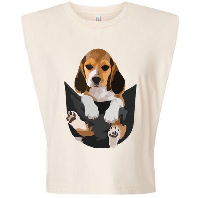 Dog Lovers Gifts Beagle In Pocket Funny Dog Face Garment-Dyed Women's Muscle Tee