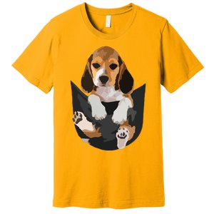 Dog Lovers Gifts Beagle In Pocket Funny Dog Face Premium T-Shirt