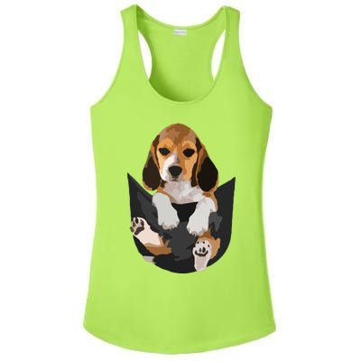 Dog Lovers Gifts Beagle In Pocket Funny Dog Face Ladies PosiCharge Competitor Racerback Tank