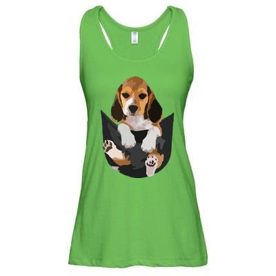 Dog Lovers Gifts Beagle In Pocket Funny Dog Face Ladies Essential Flowy Tank