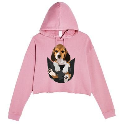 Dog Lovers Gifts Beagle In Pocket Funny Dog Face Crop Fleece Hoodie