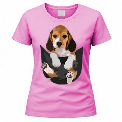 Dog Lovers Gifts Beagle In Pocket Funny Dog Face Women's T-Shirt