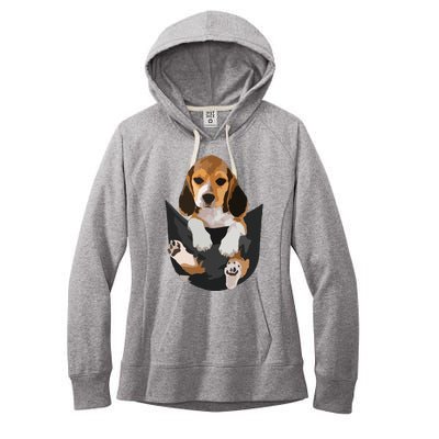 Dog Lovers Gifts Beagle In Pocket Funny Dog Face Women's Fleece Hoodie