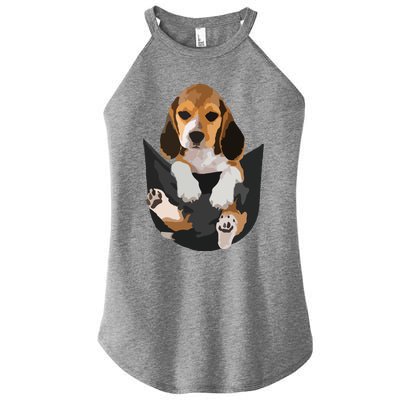 Dog Lovers Gifts Beagle In Pocket Funny Dog Face Women's Perfect Tri Rocker Tank