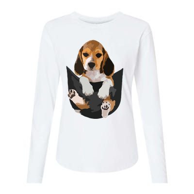 Dog Lovers Gifts Beagle In Pocket Funny Dog Face Womens Cotton Relaxed Long Sleeve T-Shirt