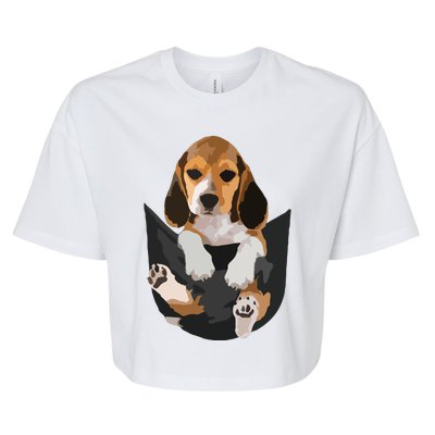 Dog Lovers Gifts Beagle In Pocket Funny Dog Face Bella+Canvas Jersey Crop Tee