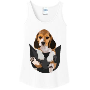 Dog Lovers Gifts Beagle In Pocket Funny Dog Face Ladies Essential Tank