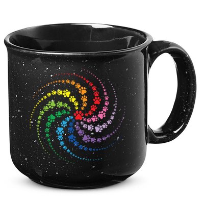 Dog Lover Gift For Gift Colorful Paw Print Cool Gift 15oz Campfire Ceramic Mug