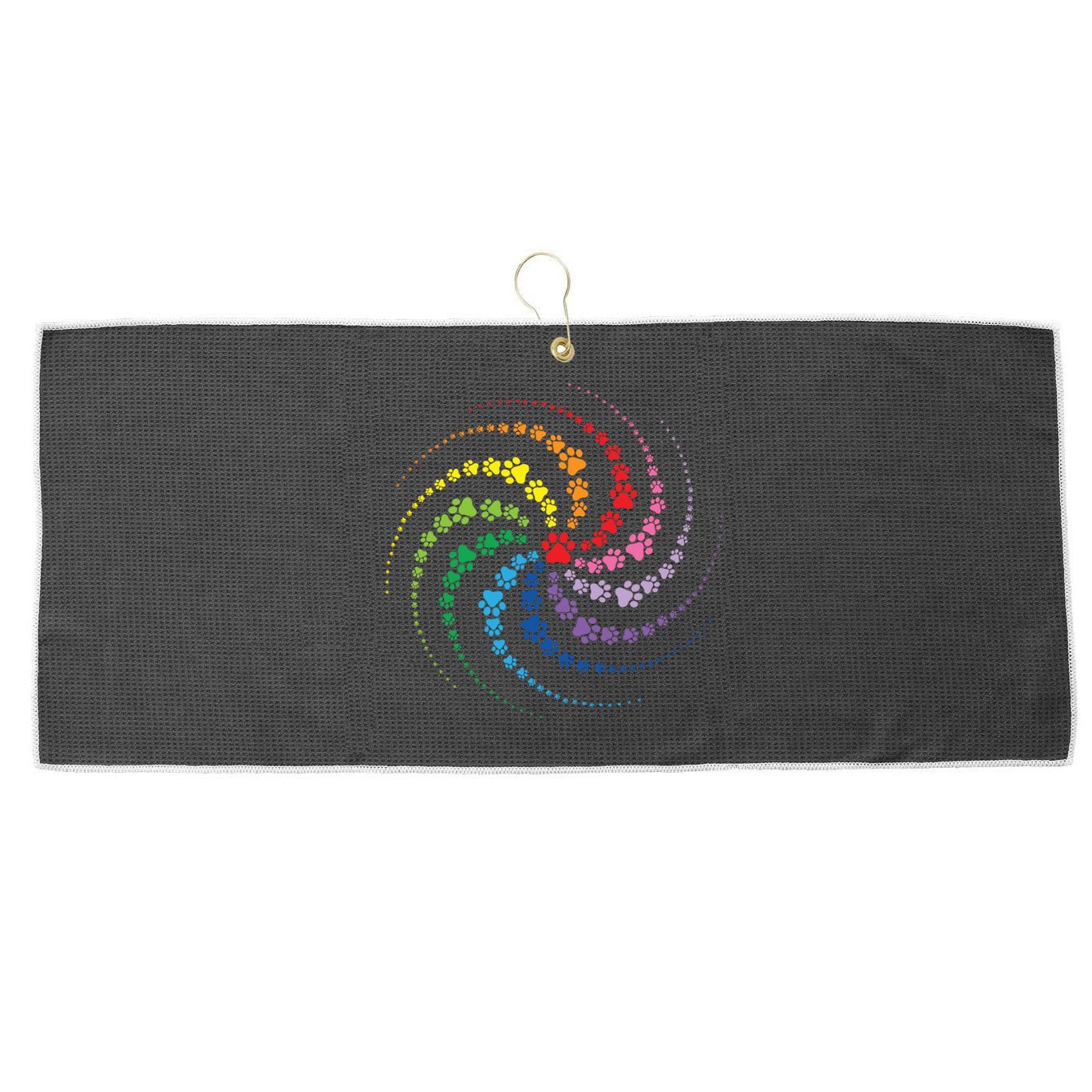 Dog Lover Gift For Gift Colorful Paw Print Cool Gift Large Microfiber Waffle Golf Towel