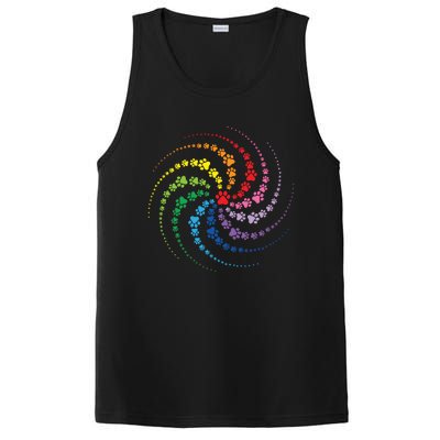 Dog Lover Gift For Gift Colorful Paw Print Cool Gift PosiCharge Competitor Tank