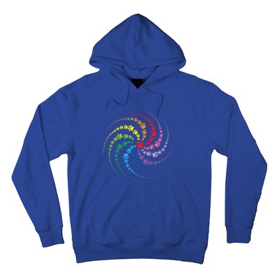 Dog Lover Gift For Gift Colorful Paw Print Cool Gift Hoodie