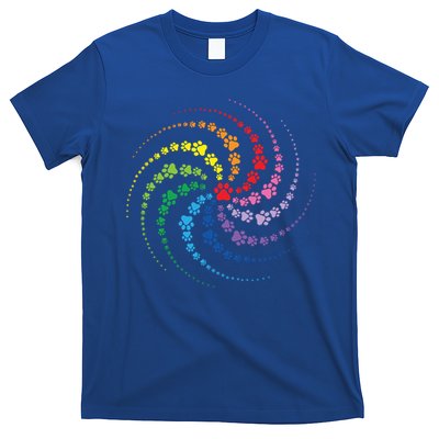 Dog Lover Gift For Gift Colorful Paw Print Cool Gift T-Shirt