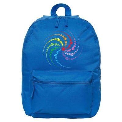 Dog Lover Gift For Gift Colorful Paw Print Cool Gift 16 in Basic Backpack